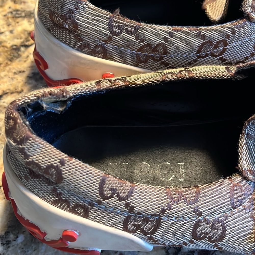 VTG Gucci Fashion GG Monogram Canvas Velcro Sneakers size 40 - Picture 14 of 16
